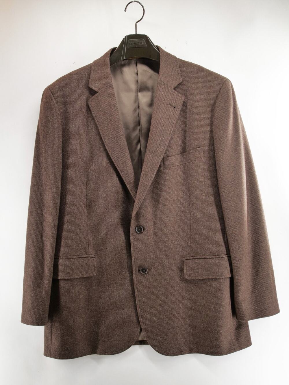 V Brooks Brothers 1818 Madison Blazer 44R Brown Wool Cashmere Abraham Moon Tweed